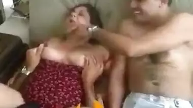 Indian Aunty’s Hot Threesome Sex