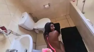 Desi whore gets walked like a dog to the toilet to get her face pissed on and sucks cock