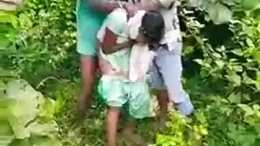 Poor village girl fucked by a gang in the forest