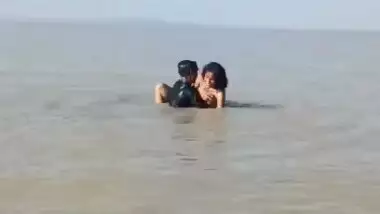 Fucking Desi Randi sitting on shallow river bed